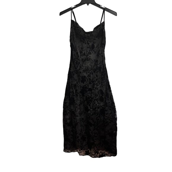 Forever 21 Black Floral Floral Burnout Maxi Slip Dress S Whimsigoth Vamnp HOCO - Picture 1 of 9